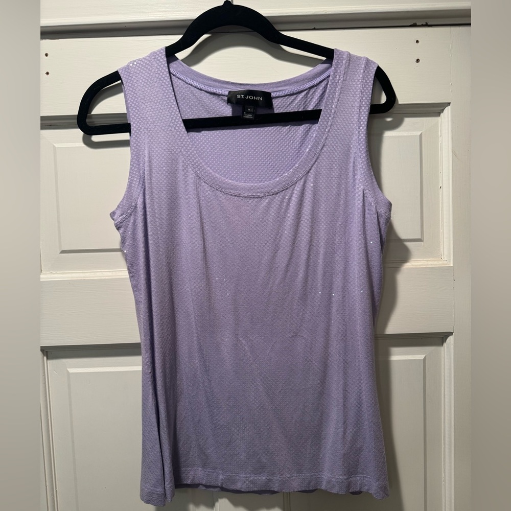 St. John medium purple with glimmer sleeveless women’s top